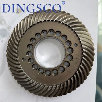 DINGSCO Spiral Bevel Gear Alloy Steel Heat Treated CNC Machined Heavy Duty Gear